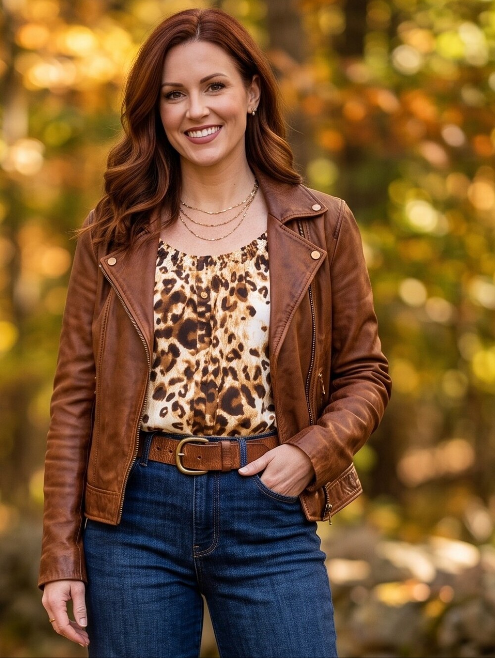 Leopard Puff Sleeve Mob Wife Boho  Dark Romance Western Gothic Blouse
